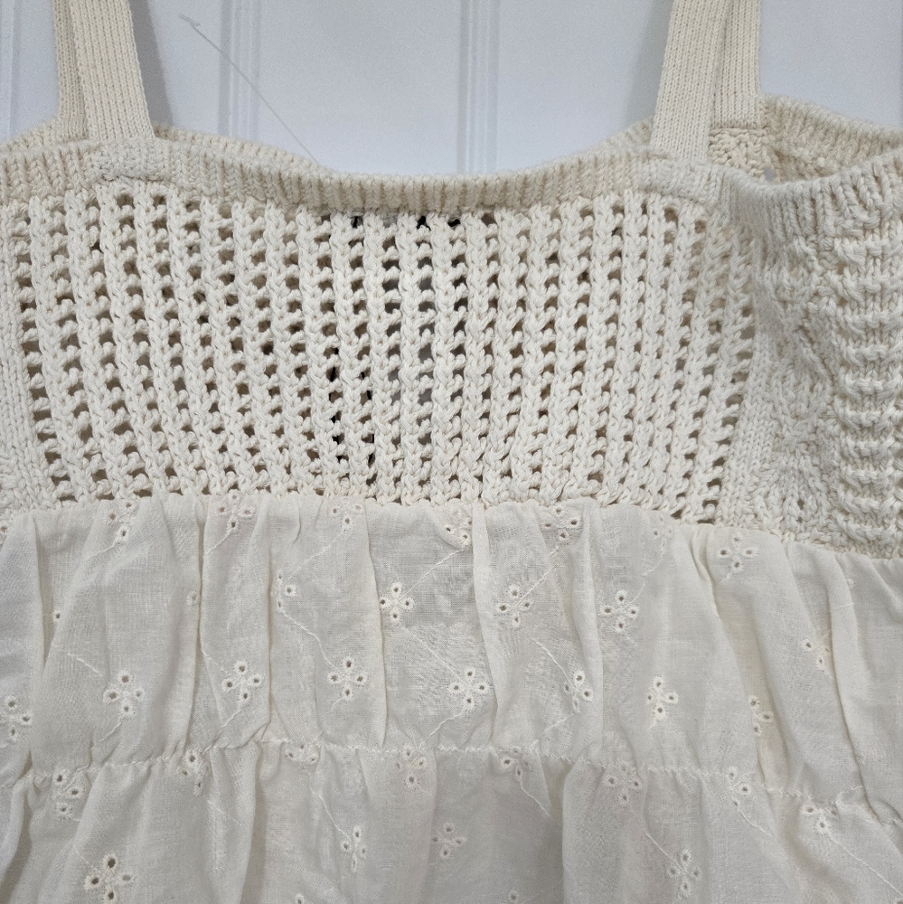 Zara Mixed Knit Top With Ties Sz M NWOT - Picture 8 of 10